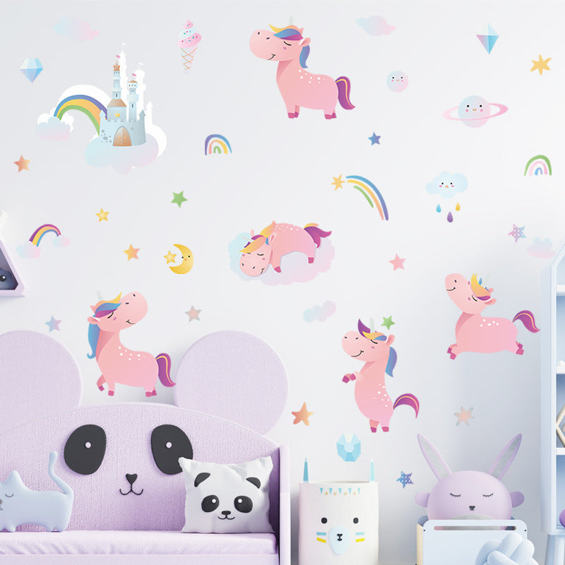 HY4020 4Pcs/Set Cartoon Pink Horse with Rainbows Wall Stickers DIY Mural Art Decor for Kids Room Girl Bedroom Wall Decals (No EN71 Certification) HY4020 4Pcs/Set Cartoon Pink Horse with Rainbows Wall Stickers DIY Mural Art Decor for Kids Room Girl Bedroom Wall Decals (No EN71 Certification)